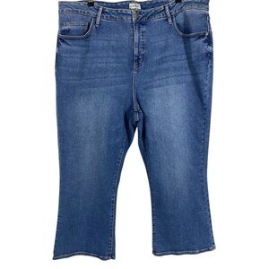 Ava & Viv Womens High Rise Ankle Bootcut Jeans Plus Size 24W Blue No Gap Waist